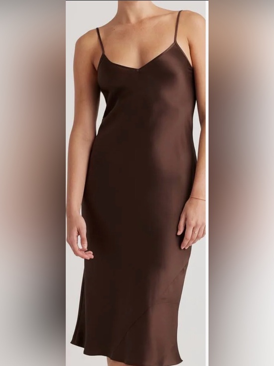 Wilfred Dresses & Skirts - Wilfred Only Slip Midi Dress - Rich Mocha Brown